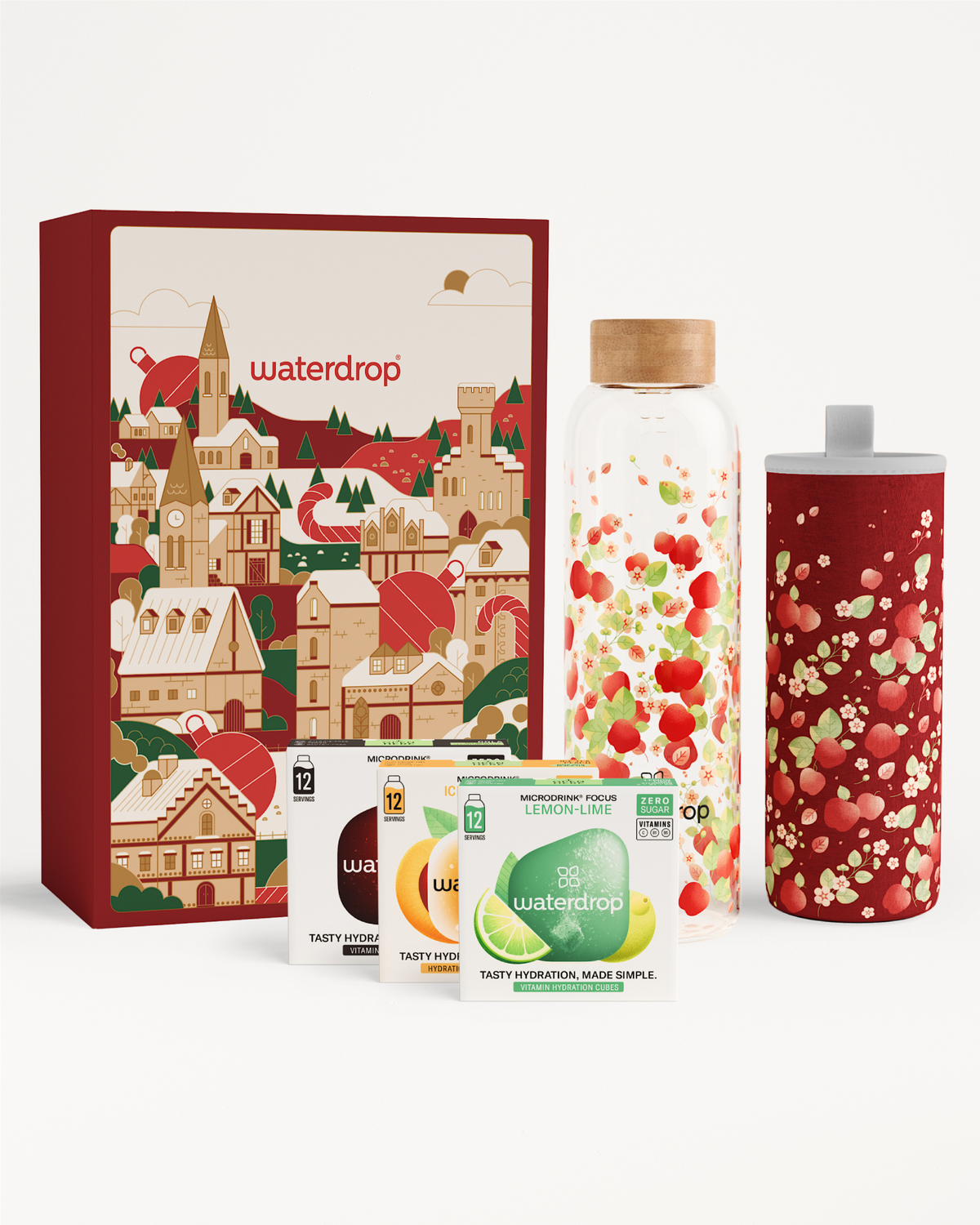 Vánoční Dárkový Set se Skleněnou Lahví