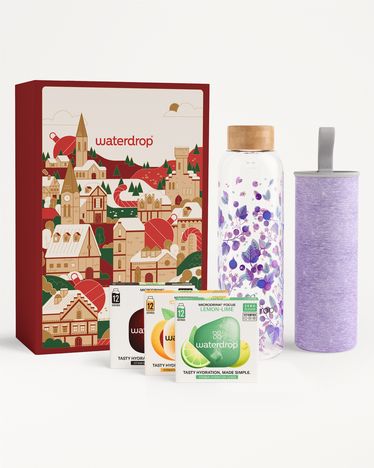 Vánoční Dárkový Set se Skleněnou Lahví