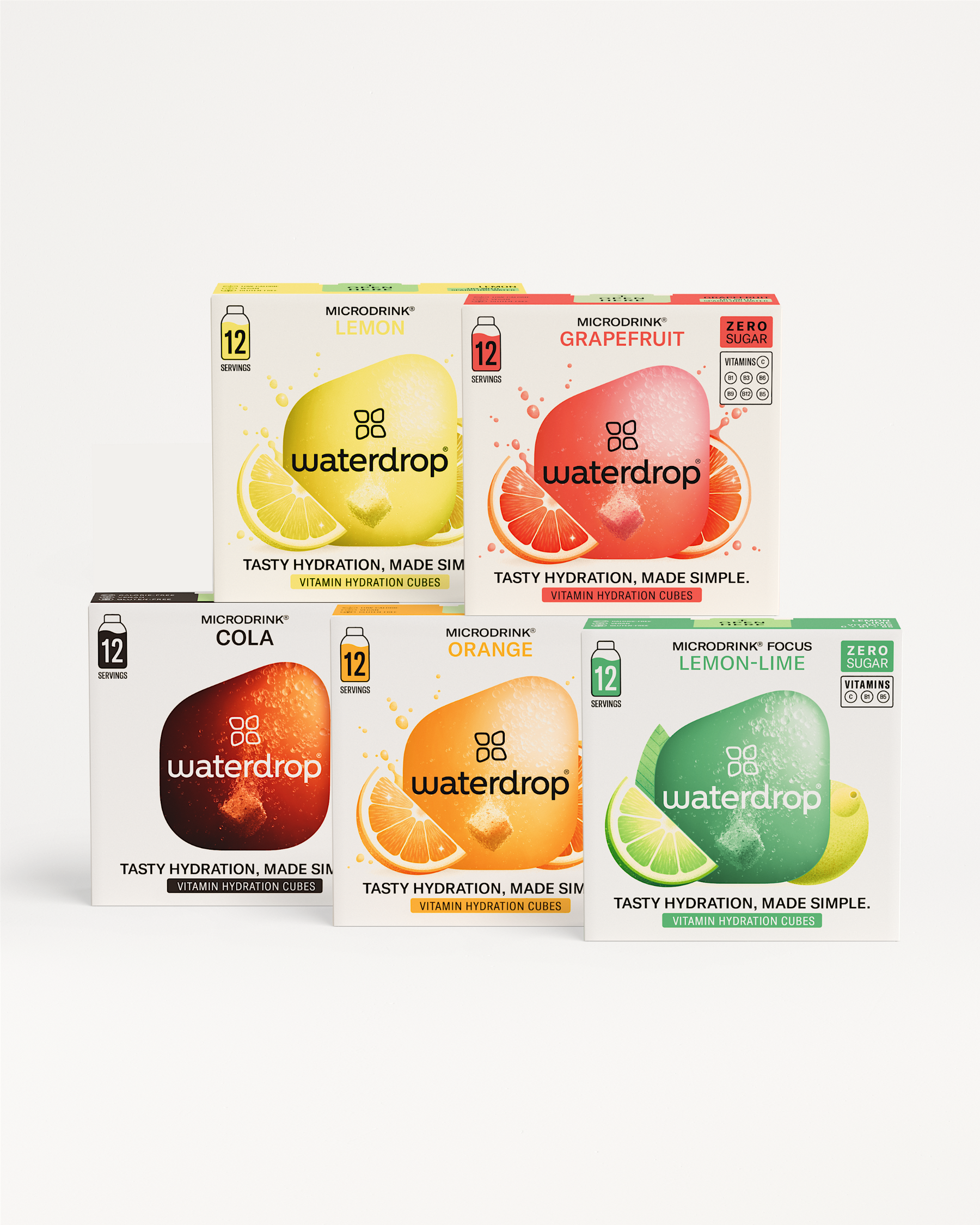 60 kusů microdrinku waterdrop® v 5 rozličních příchutích. Pij více vody!