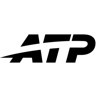 Černé stylizované logo na bílém pozadí.