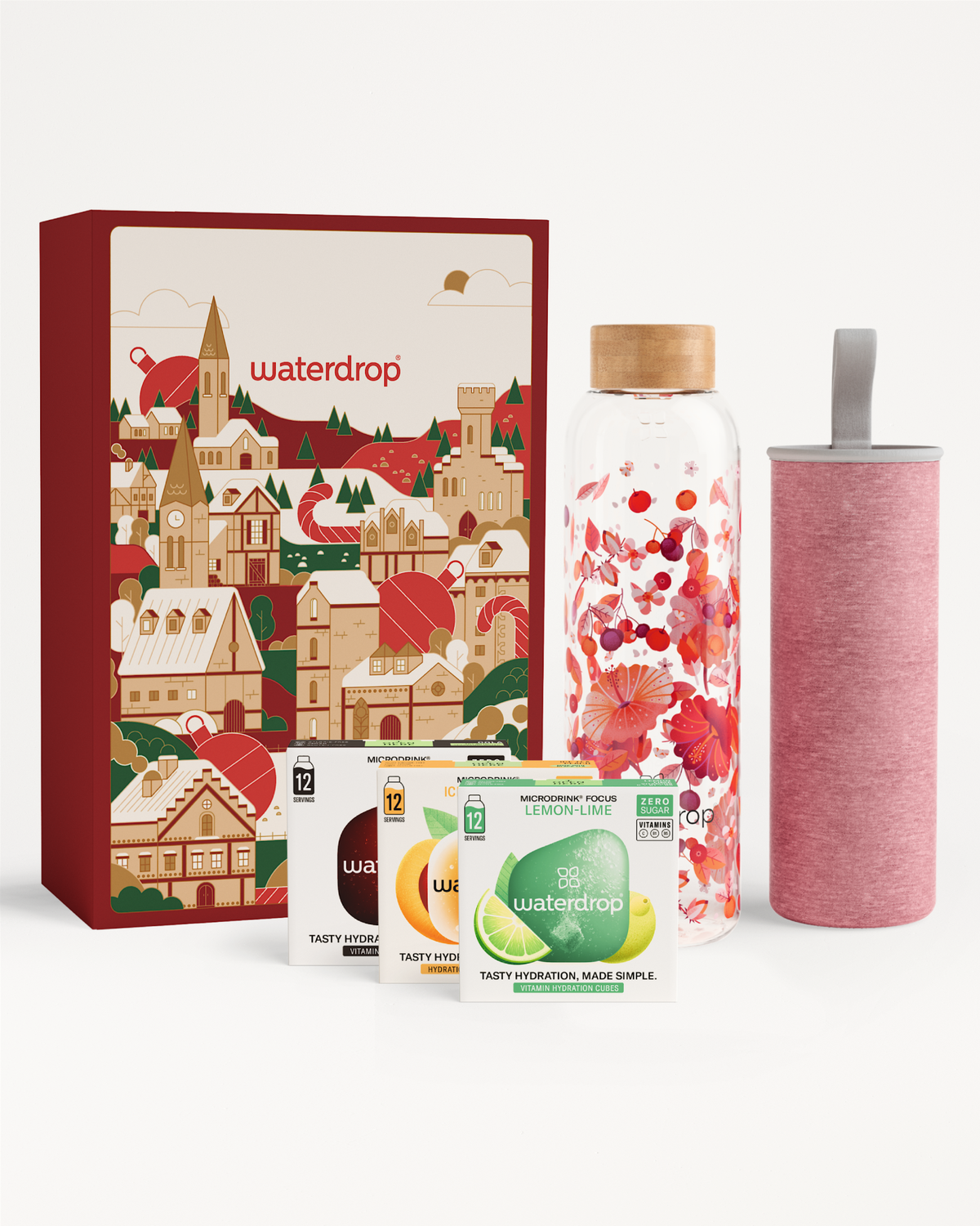 Vánoční Dárkový Set se Skleněnou Lahví