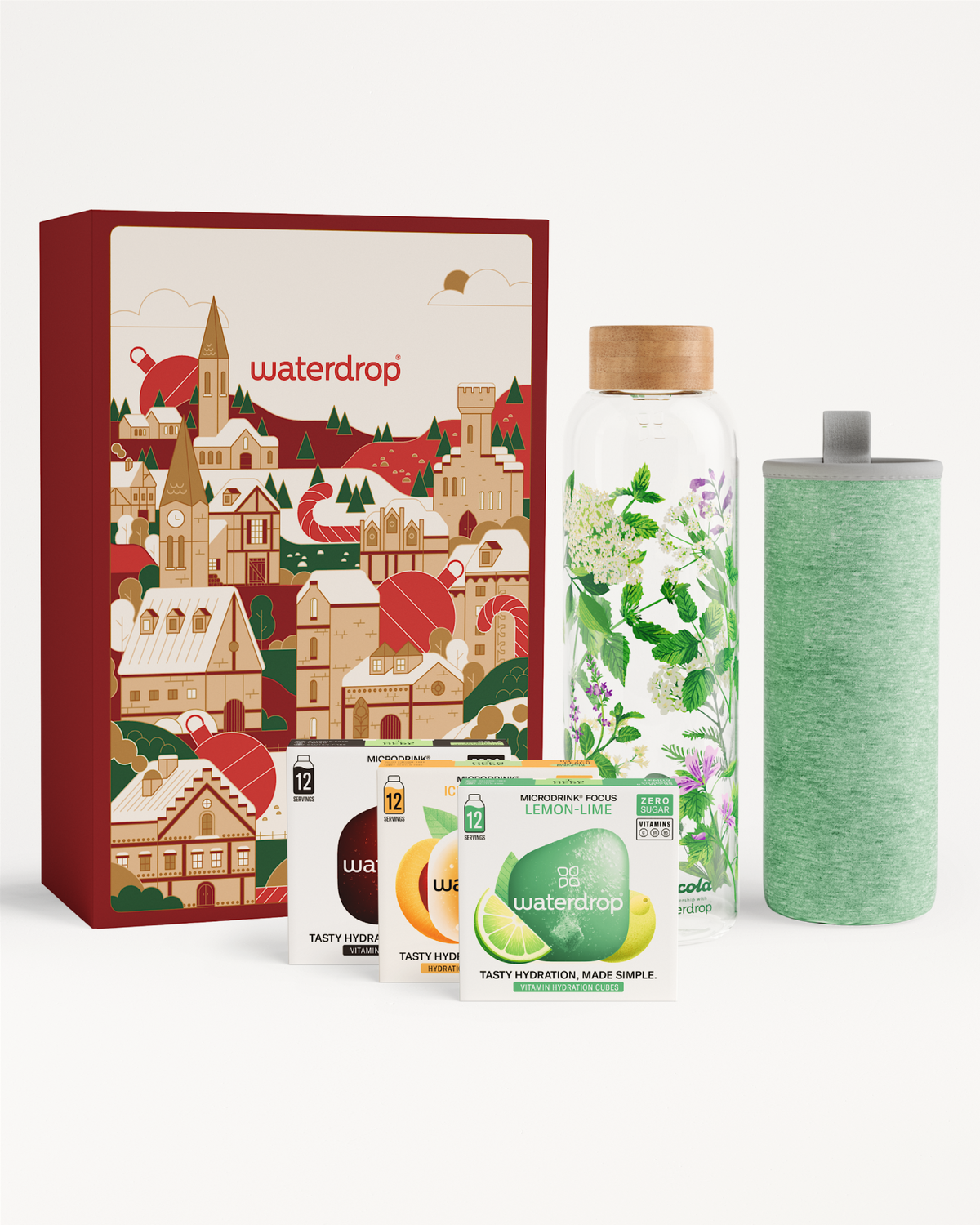 Vánoční Dárkový Set se Skleněnou Lahví